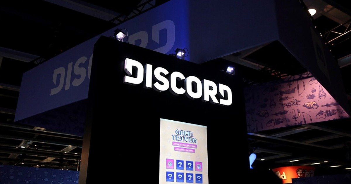 The Discord booth at PAX 2018 Washington State Convention Center, adorned with the Discord logo of the period
